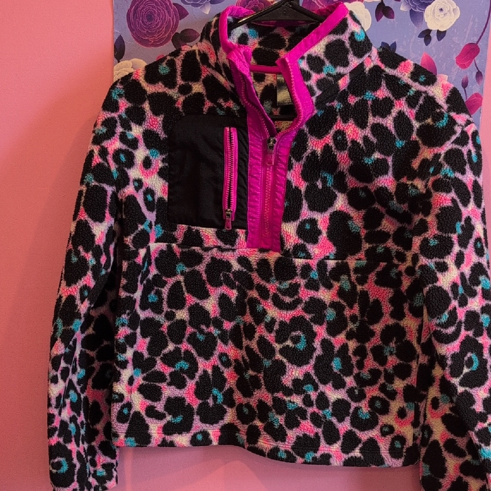 Tek Gear Kids Leopard Print Jacket - Pink and Black
